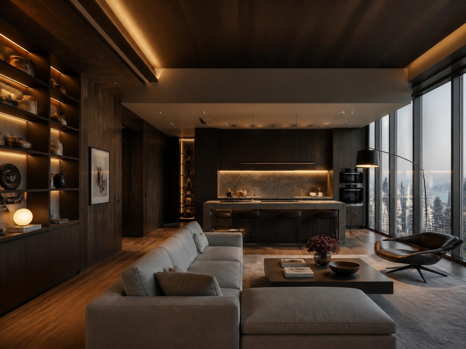 Ambiente residencial completo com marcenaria sob medida